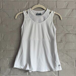 Lija White Mesh Back Athletic Tank Top - Size S/P - Performance Sport Top